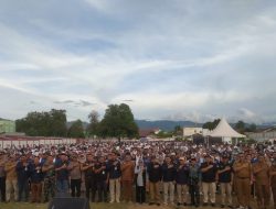 Ribuan Badan Adhoc KPU Palu Padati Kegiatan Apel Akbar