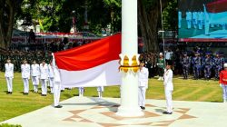 Pasukan 17 Sandi Garuda Meriahkan Upacara HUT Kemerdekaan di Kantor Gubernur Sulteng
