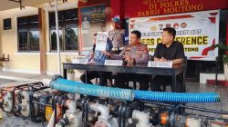Polres Parimo Ciduk Dua Tersangka Penambang Ilegal Bersama 8 Mesin Alkon