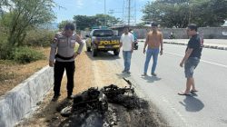 Motor Tersangka Pelaku Pencurian Tabung Gas Elpiji Dibakar Warga Mamboro